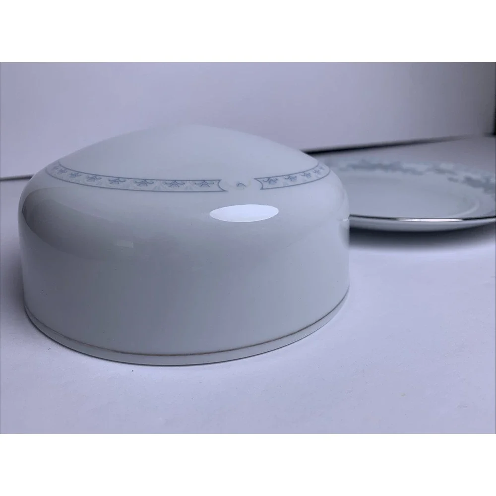 Vintage Somerset By NL Excel Covered‎ Butter Dish Floral Silver Trim